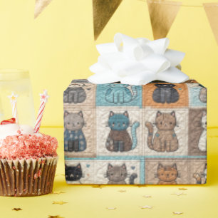 Papel De Presente Cat Quilt Design