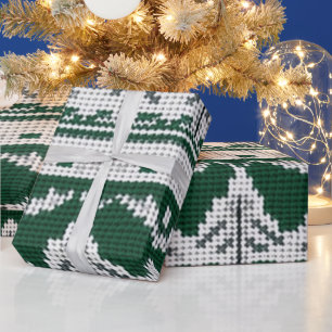 Papel De Presente Cativante Verde e Branco Ocupado