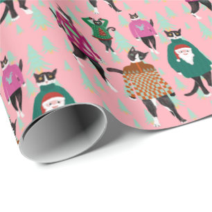 Papel De Presente Cats Model Ugly Christmas Sweatts Wraping Paper