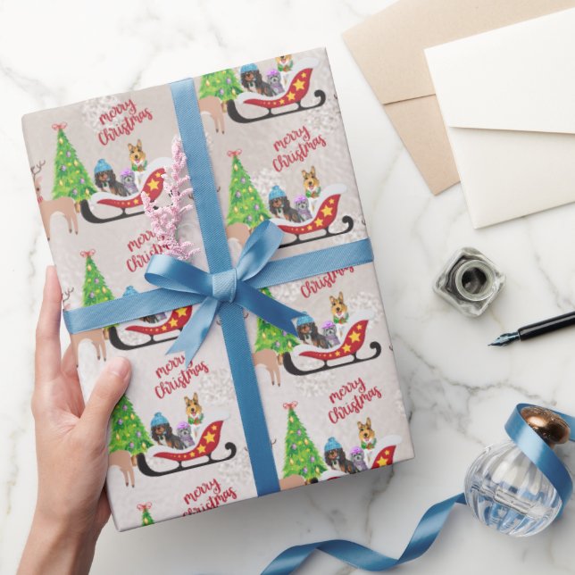 Papel De Presente Cavalier King Charles, Collie e Havanês (Presentear)