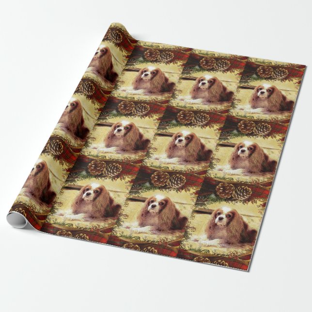Papel De Presente Cavalier King Charles Spaniel (Desenrolado)