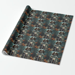 Papel De Presente Cavalier King Charles Spaniel Halloween Assustador