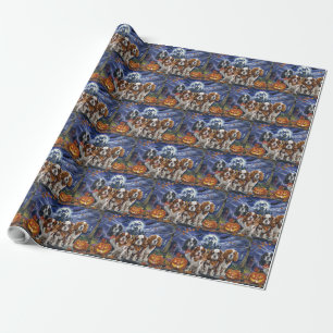 Papel De Presente Cavalier King Charles Spaniel Halloween Assustador