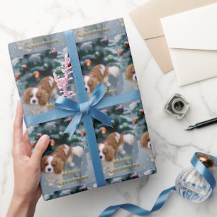 Papel De Presente Cavalier King Charles Spaniel Natal