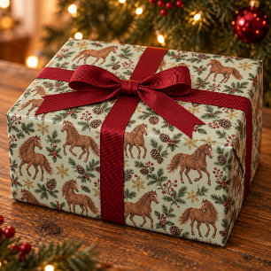 Papel De Presente Cavalo Americano Bashkir Curly Natal