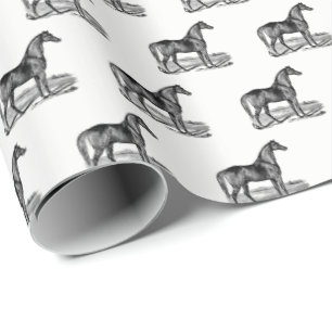 Papel De Presente Cavalo Antigo em Pé