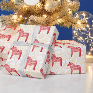 Papel De Presente Cavalo Bastante Festivo Escandi Vermelho Dala