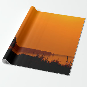Papel De Presente Cavalo Cowboy cavaleiro ao pôr do sol Vintage oes