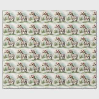 Papel de Presente Cavalo de Inverno com Chapéu de