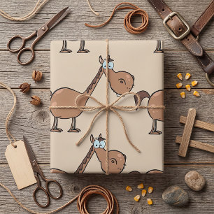 Papel De Presente Cavalo Derpy Engraçado Garanhão Marrom Tolo