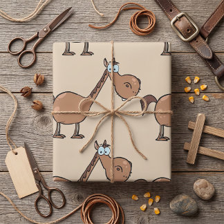 Papel De Presente Cavalo Derpy Engraçado Garanhão Marrom Tolo