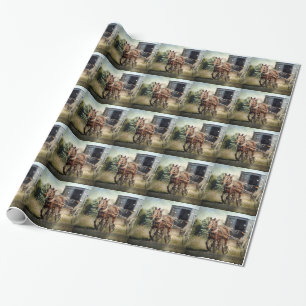 Papel De Presente Cavalo e Buggy em Iowa rural