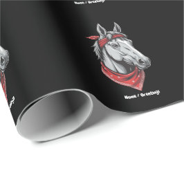 Papel De Presente Cavalo Engraçado Adora Raparigas Bandanas Vermelha