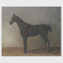 Cavalo Marrom escuro (Arte Animal Vintage)