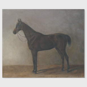 Papel De Presente Cavalo Marrom escuro (Arte Animal Vintage)