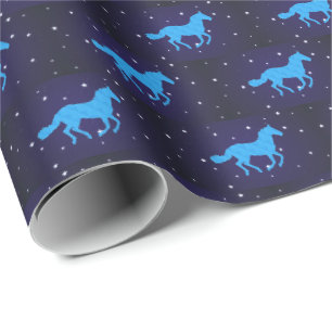 Papel De Presente Cavalo Noite Estrelada