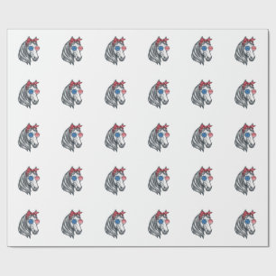 Papel De Presente Cavalo Patriótico Com Óculos De Sol De Bandeira Vi