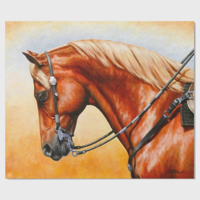 Papel De Presente Cavalo Trimestre de Sorrel Ocidental (Aberto)