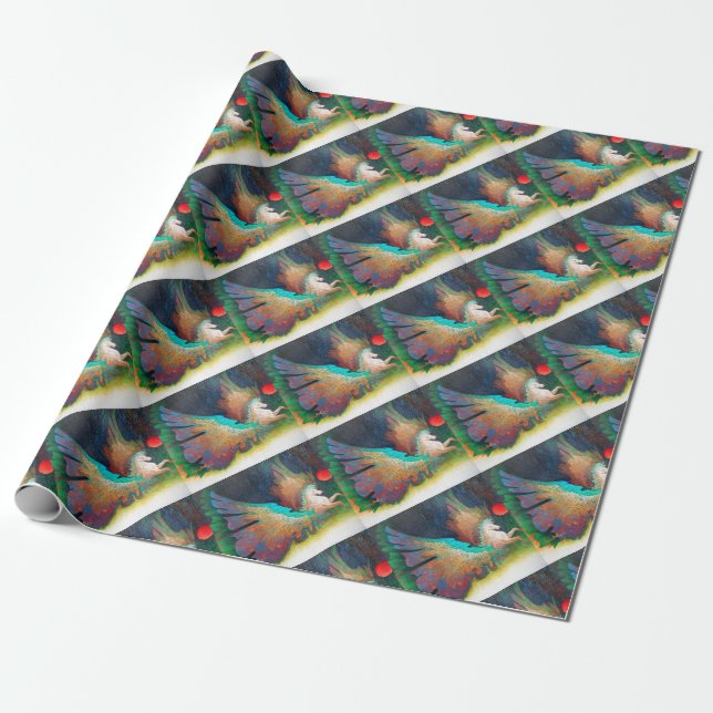 Papel De Presente Cavalo Voador (Desenrolado)