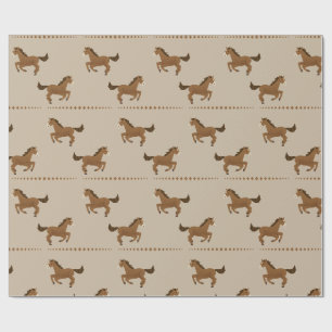 Papel De Presente Cavalos a Correr
