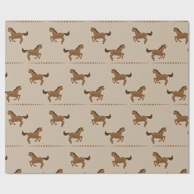 Papel De Presente Cavalos a Correr (Aberto)