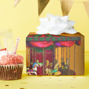 Papel De Presente Cavalos Carrossel em Dourados