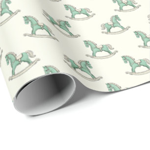 Papel De Presente  Cavalos de Balanço Antigos ao Estilo Clássico par
