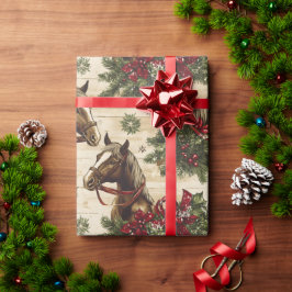 Papel De Presente Cavalos de Natal do País