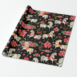 Papel De Presente Cavalos Decorativos