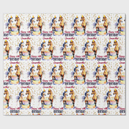 Papel De Presente Cavalos elegantes em festas de feliz aniversário