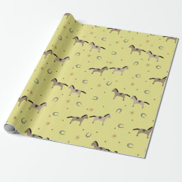 Papel De Presente Cavalos Fofos & Ferraduras Aniversários de Criança
