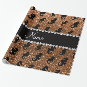 Papel De Presente Cavalos marinhos queimados nome personalizados do
