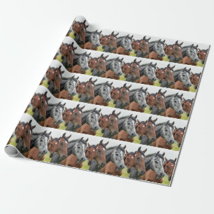 Papel De Presente Cavalos no pasto