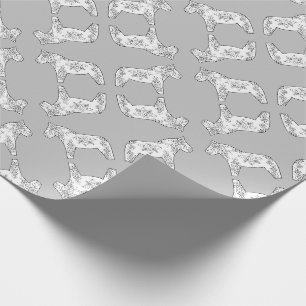 Papel De Presente Cavalos Pretos e Brancos