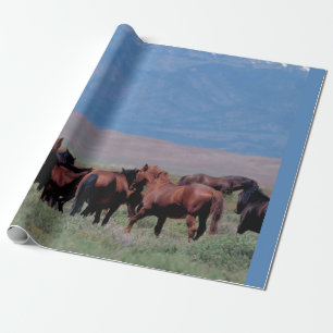 Papel De Presente Cavalos Selvagens para Oeste
