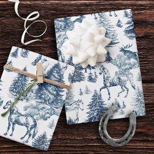 Papel De Presente Cavalos Vintage Elegantes em um País das Maravilha