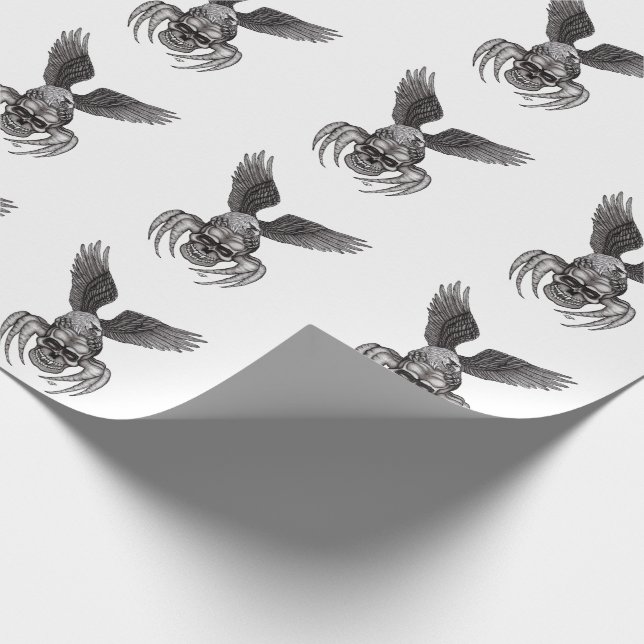 Papel De Presente Caveira-aranha com águia (Ponta)