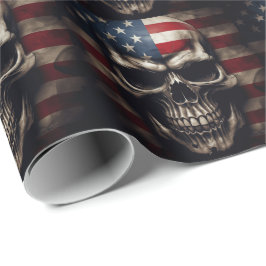 Papel De Presente Caveira da Bandeira Americana