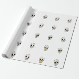 Papel De Presente Caveira de Açúcar Personalizável