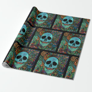 Papel De Presente Caveira Hippie do Halloween Thunder_Cove