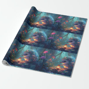 Papel De Presente Cefaleia e Lanterna Whimsical na Floresta Encantad