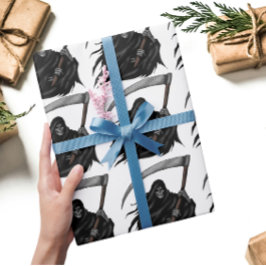 Papel De Presente Ceifador Gótico com Ciro (Branco)