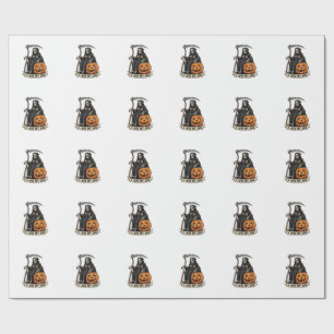 Papel De Presente Ceifeiro Ceifador Amor Trabalho Halloween Abóbora_
