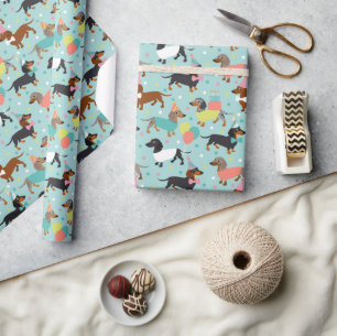 Papel De Presente Celebração da Festa de aniversário Dachshund