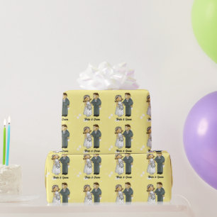 Papel De Presente Celebração de Casamento da Noiva e do Noivo