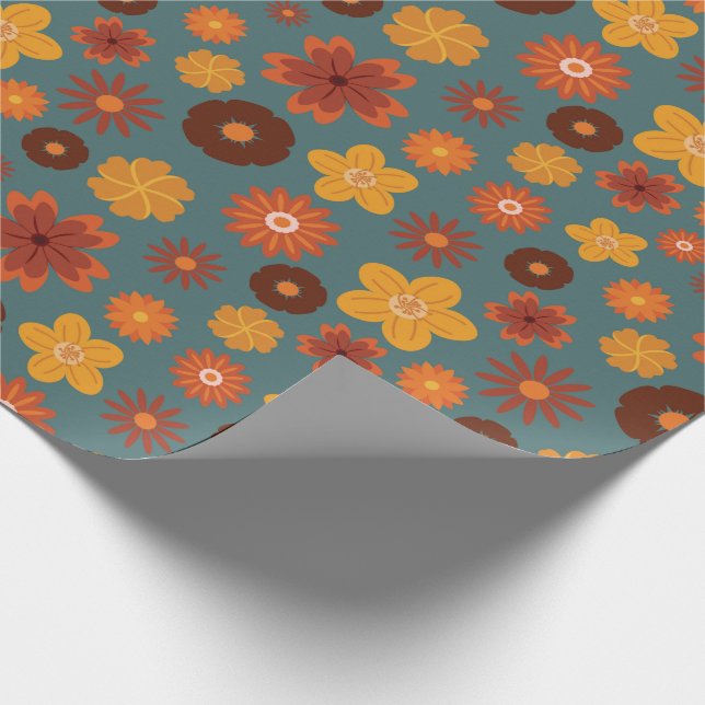 Papel De Presente Celebração de Casamento Floral Sem Semente Autumn  (Ponta)