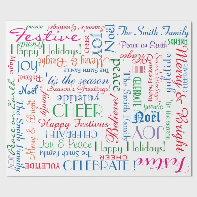 Papel De Presente Celebração de Férias! NOME DO Cliente legal (Aberto)