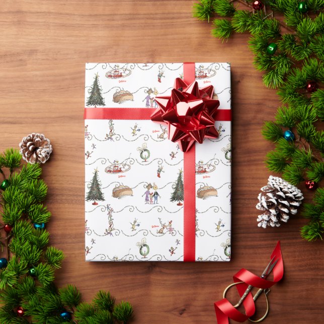 Papel De Presente Celebração de Guirlanda de Natal de Whoville (Presente de Natal)