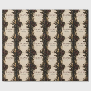 Papel De Presente Celebração de Halloween Gótico Elegante