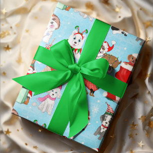 Papel De Presente Celebração dos Cães de Natal 